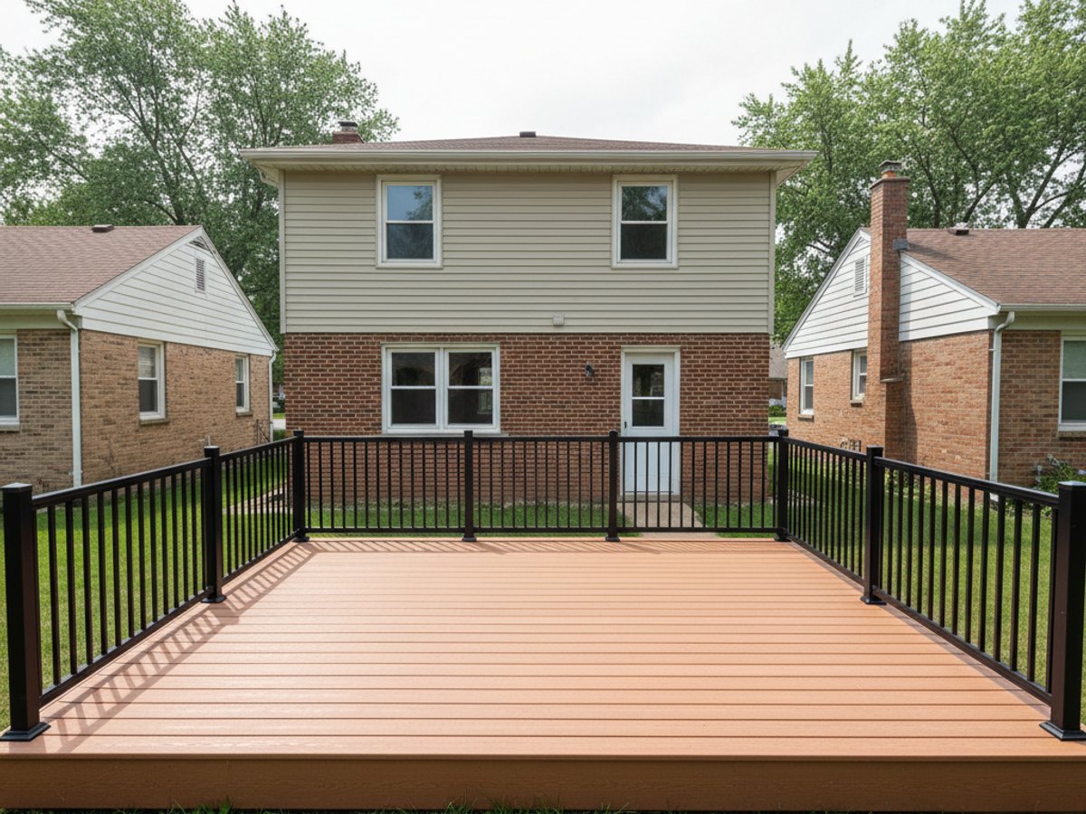 Custom Deck Design completed by Berwyn Deck Solutions in Joliet, IL